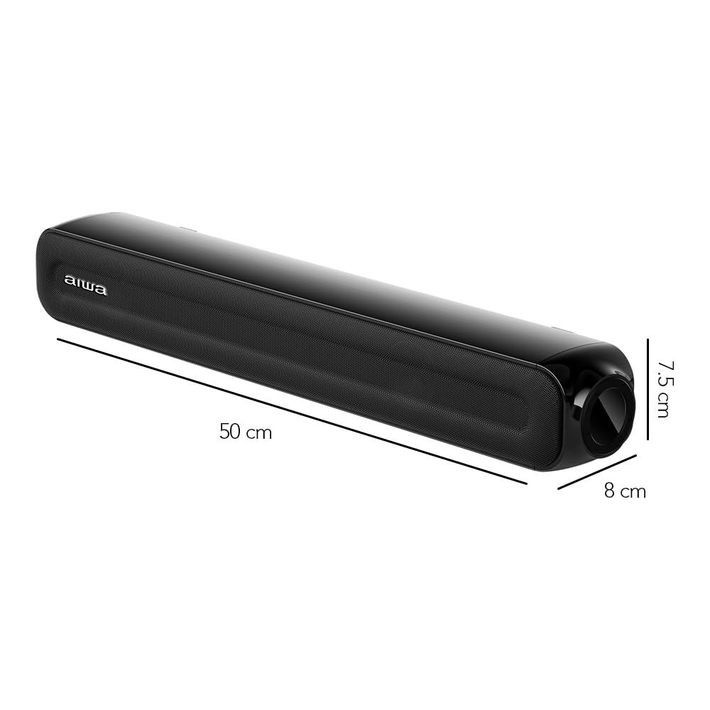 Barra de Sonido Aiwa AWSBH15 Negro 2.0Ch 300W con Bluetooth y Conectividad Versátil para TV