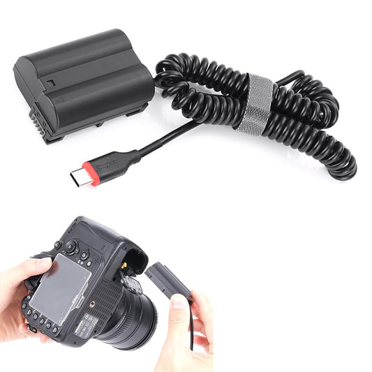 EN-EL15 - Adaptador de corriente alterna para batería simulada tipo C PD/QC Power para Nikon Z5 Z6 Z7 Z8 D610 D750 D800 D810 D850 D7500 D7200 D7100