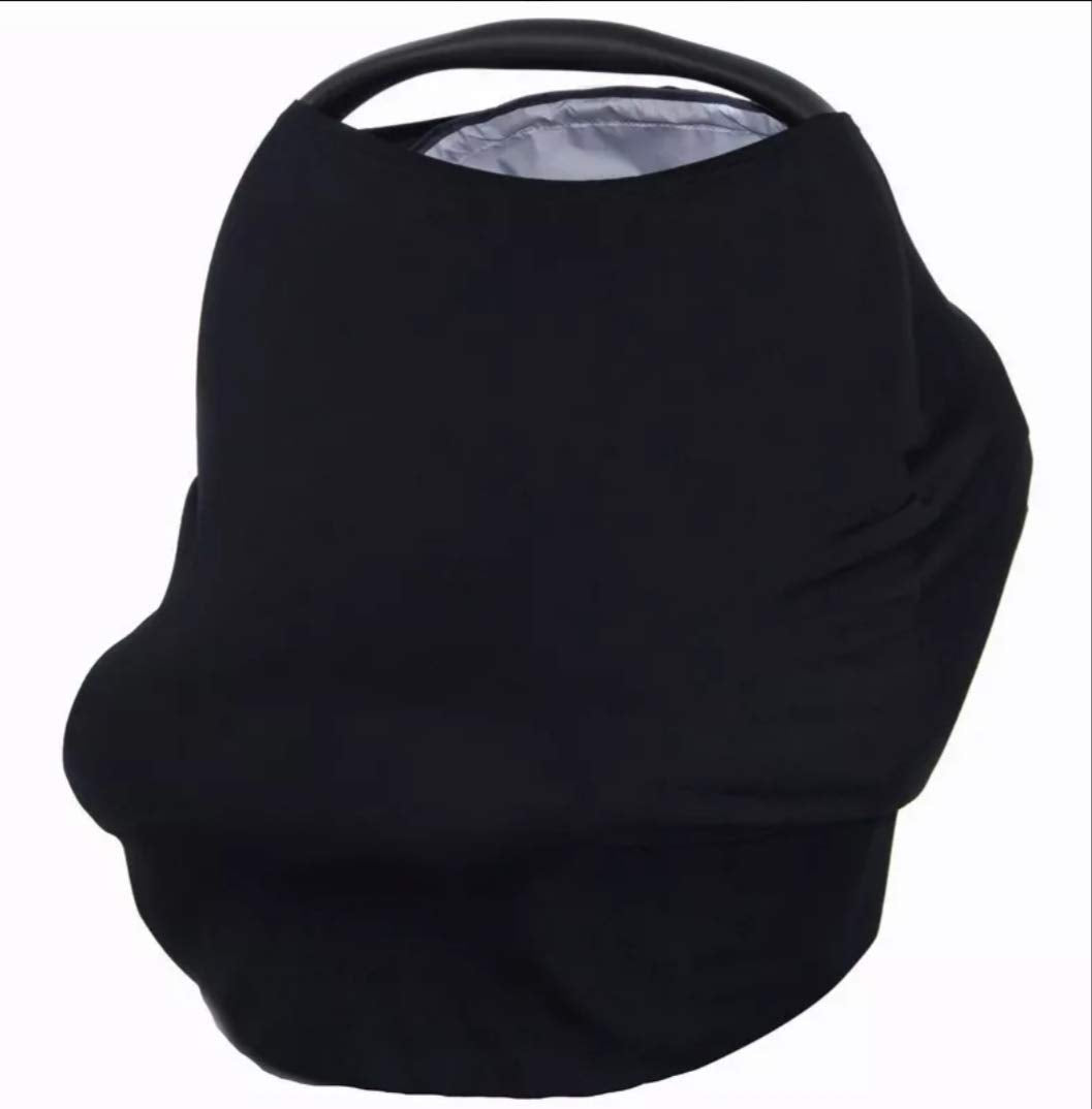 Mae Baby Manta de Lactancia para Amamantar Multiusos 4 en 1 | Transpirable, No se Transparenta, Tela Premium | Color Negro Liso