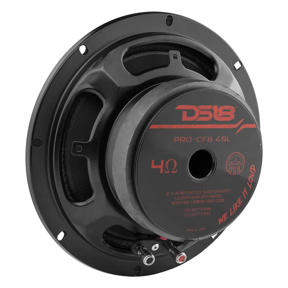 Altavoz Delgado 8 Pulgadas DS18 Fibra de Carbono Resistente al Agua