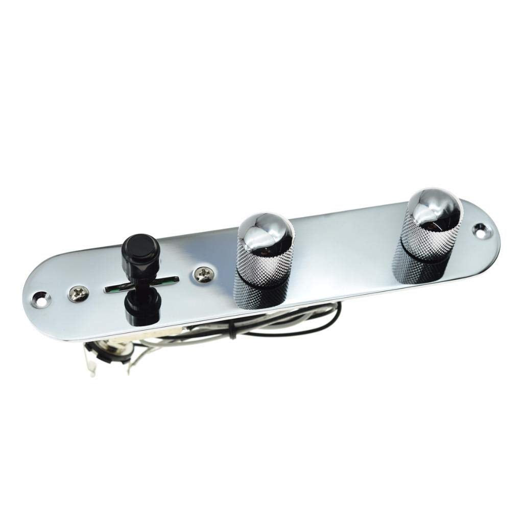 Dopro - Placa de control precableada de 3 vías con arnés de cableado para guitarras Fender Tele/Telecaster cromado
