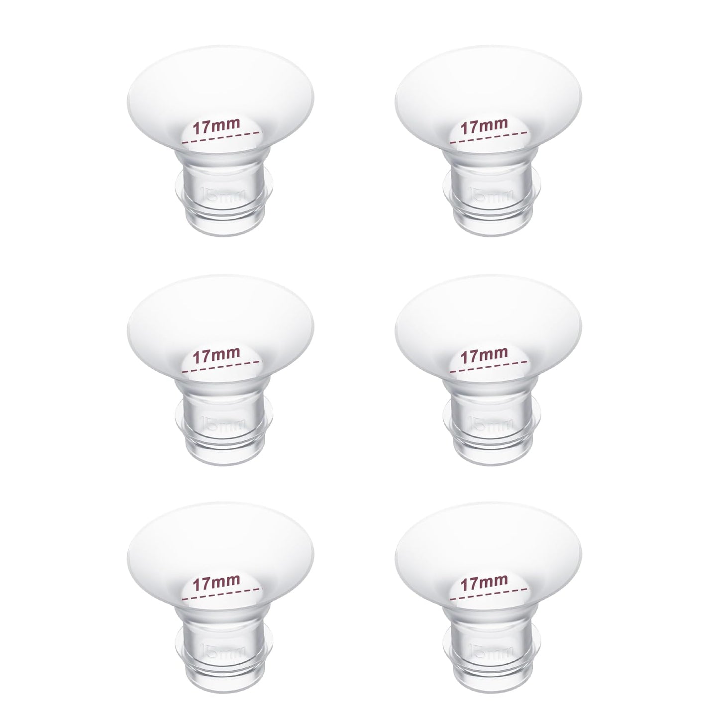 Insertos de brida de 17 mm, 6 piezas, compatibles con taza de extractor de leche portátil Momcozy S12 Pro/S9 Pro/S12/S9, adecuados para protectores/bridas de 24 mm de Medela/Spectra/Elvie/Willow