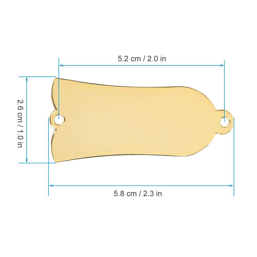 Guitarra Truss Rod Cover,Cubierta de Varilla de Armadura de Metal en Forma de Campana Guitarra Truss Rod Cover 2 Agujeros con Tornillos para Parte de Reemplazo de Bajos de Guitarra(Oro)