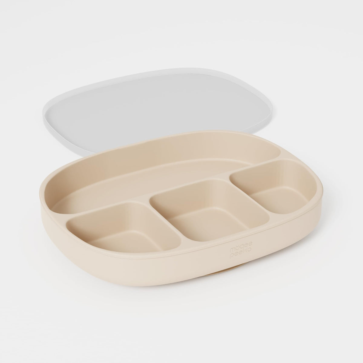 Muqee Peeko Plato de succión para bebé Baby Essentials en Color Beige de la colección de Sets de alimentación para bebés de Silicona.