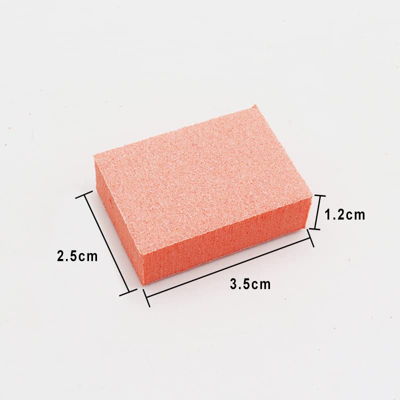 Bzbuy Lima de uñas mini naranja con bloque de tampón 100/180 grano 2 caras (130 unidades)