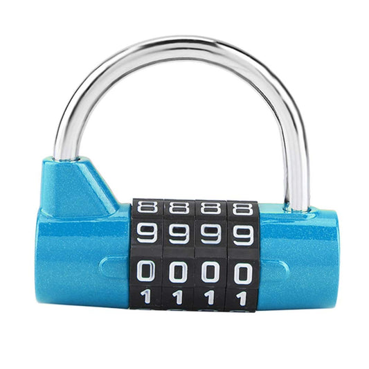 Candado de combinación con 4 números de marcado, gabinete de casa Caja de viaje Gimnasio Locker Código de seguridad Bloqueo(Blue)
