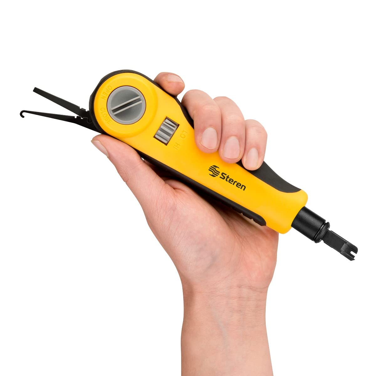 Steren Herramienta profesional de impacto (ponchadora) para jack RJ45, con navaja reversible HER-672