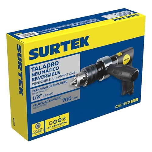 Surtek TN512 Taladro Neumático, 700 RPM Rev, 1/2"