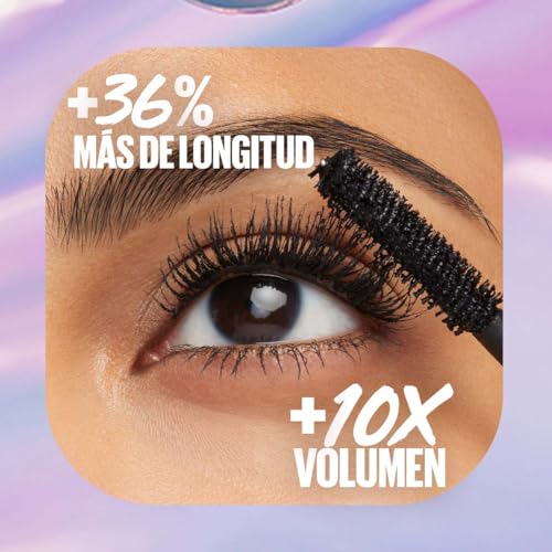 Maybelline The Falsies Surreal Extensions - Máscara de pestañas lavable, voluminizadora, alargamiento, maquillaje muy negro, 1 unidad