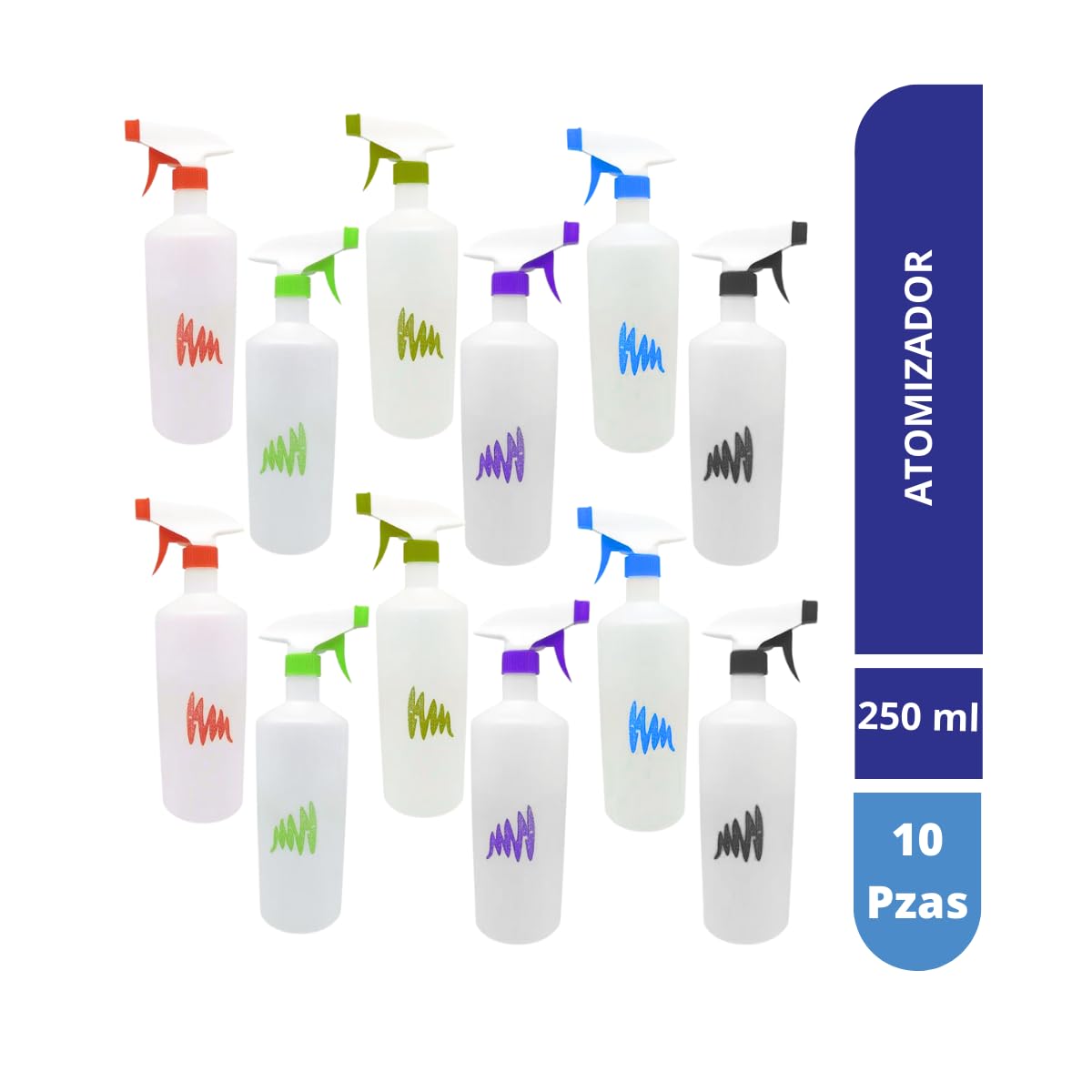 Atomizador Uso Rudo 250ml Varios Colores 10pzas