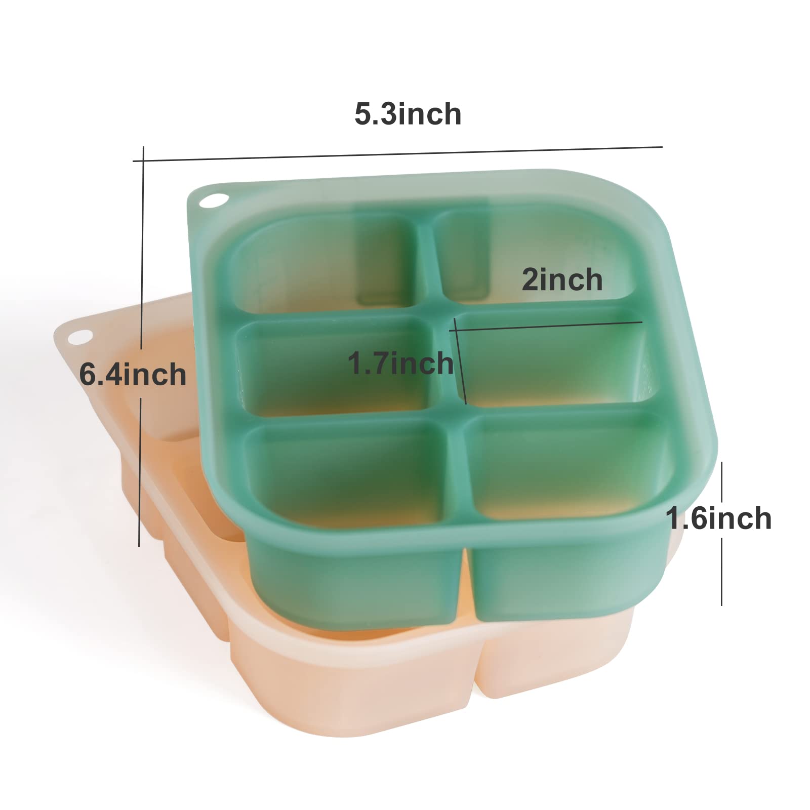 haakaa Bandeja de silicona para alimentos para bebés, 4 meses + bebé niño, Molde de comida casera para bebés, Bandeja congeladora de alimentos frescos para bebés, Bandeja de cubitos de hielo