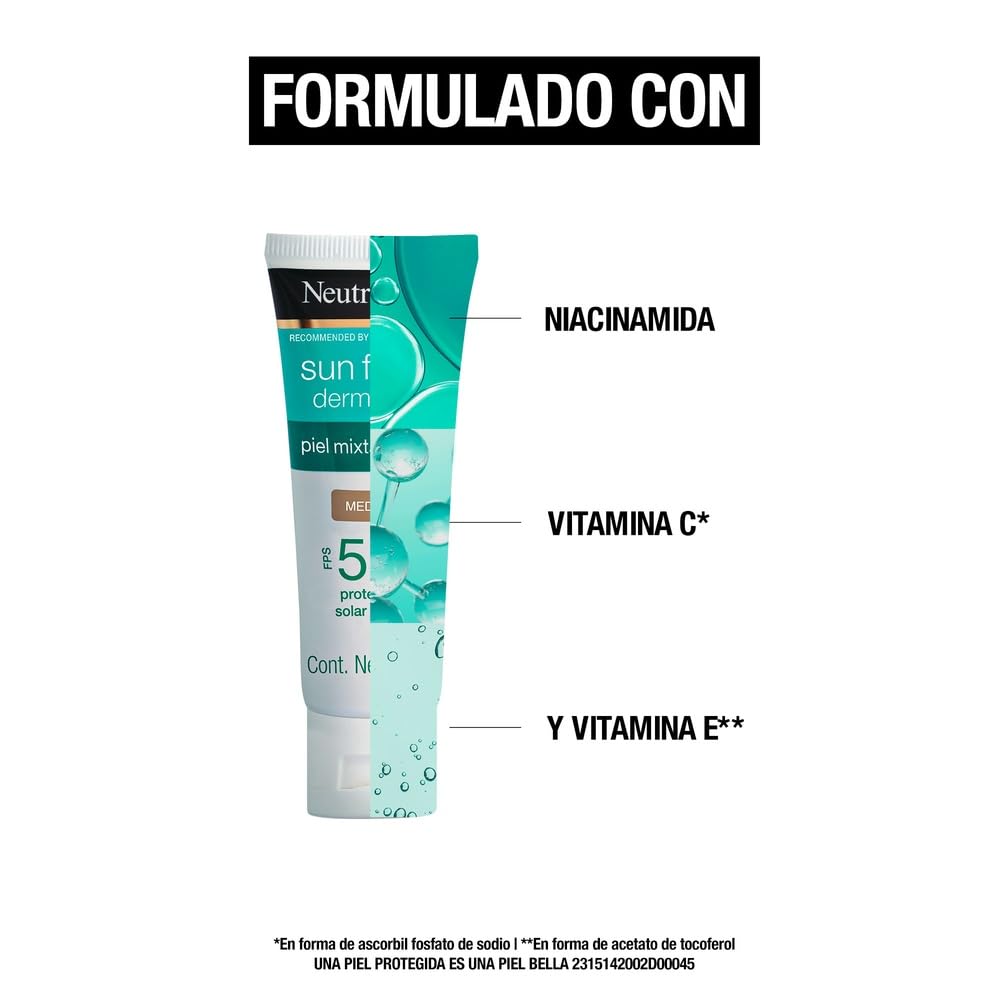Protector Solar Facial Neutrogena Sun Fresh Medio con Niacinamida FPS50+