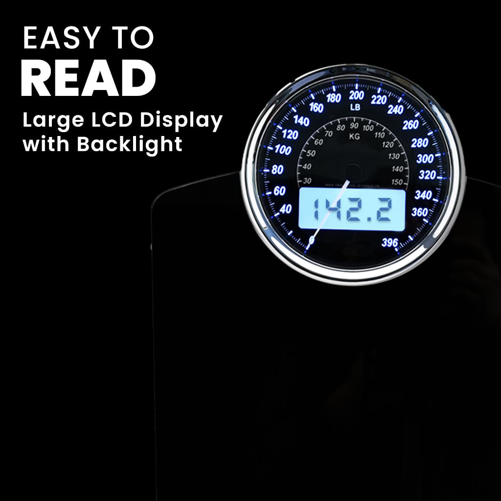 Báscula Digital EILISON Negro Vidrio Templado Grueso Alta Precisión 400 Libras