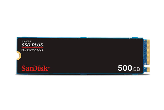 Unidad de Estado Sólido SanDisk 500GB SSD Plus M.2 NVMe PCIE Gen 3.0 hasta 2,400 MB/s Interna