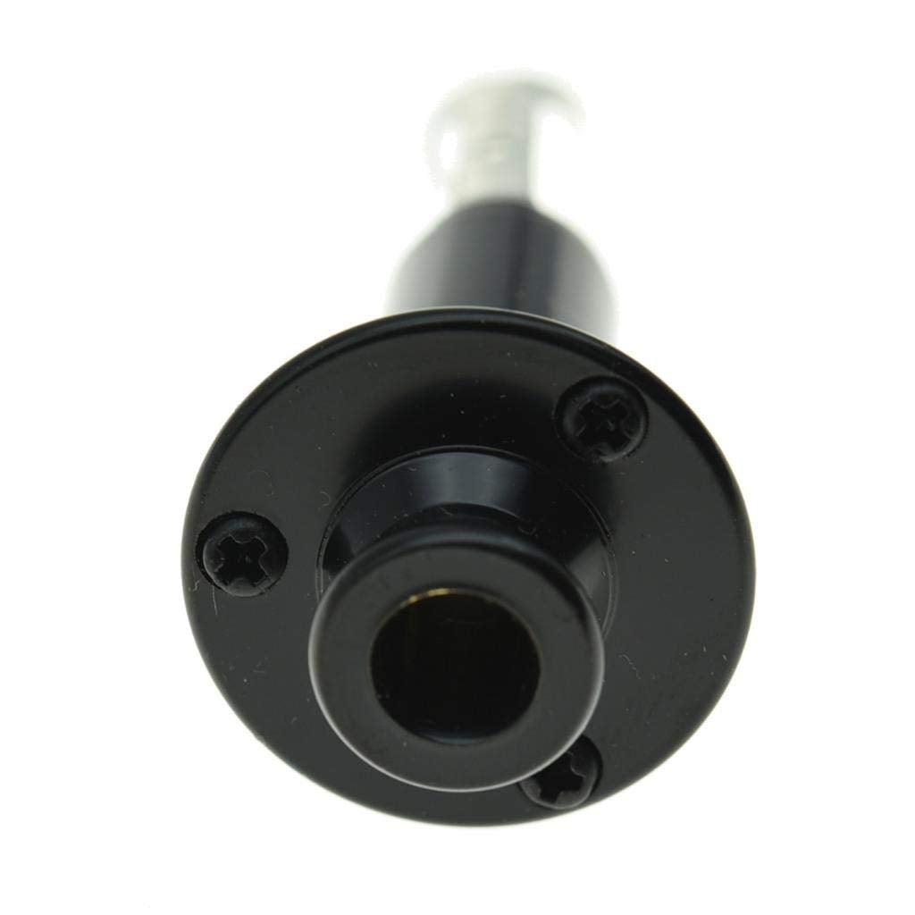KAISH 6,35 mm Guitarra Eléctrica Acústica Bajo overol Endpin Salida Jack Jack Jack Jack Enchufe chapado en cromo/Negro/Dorado, Negro