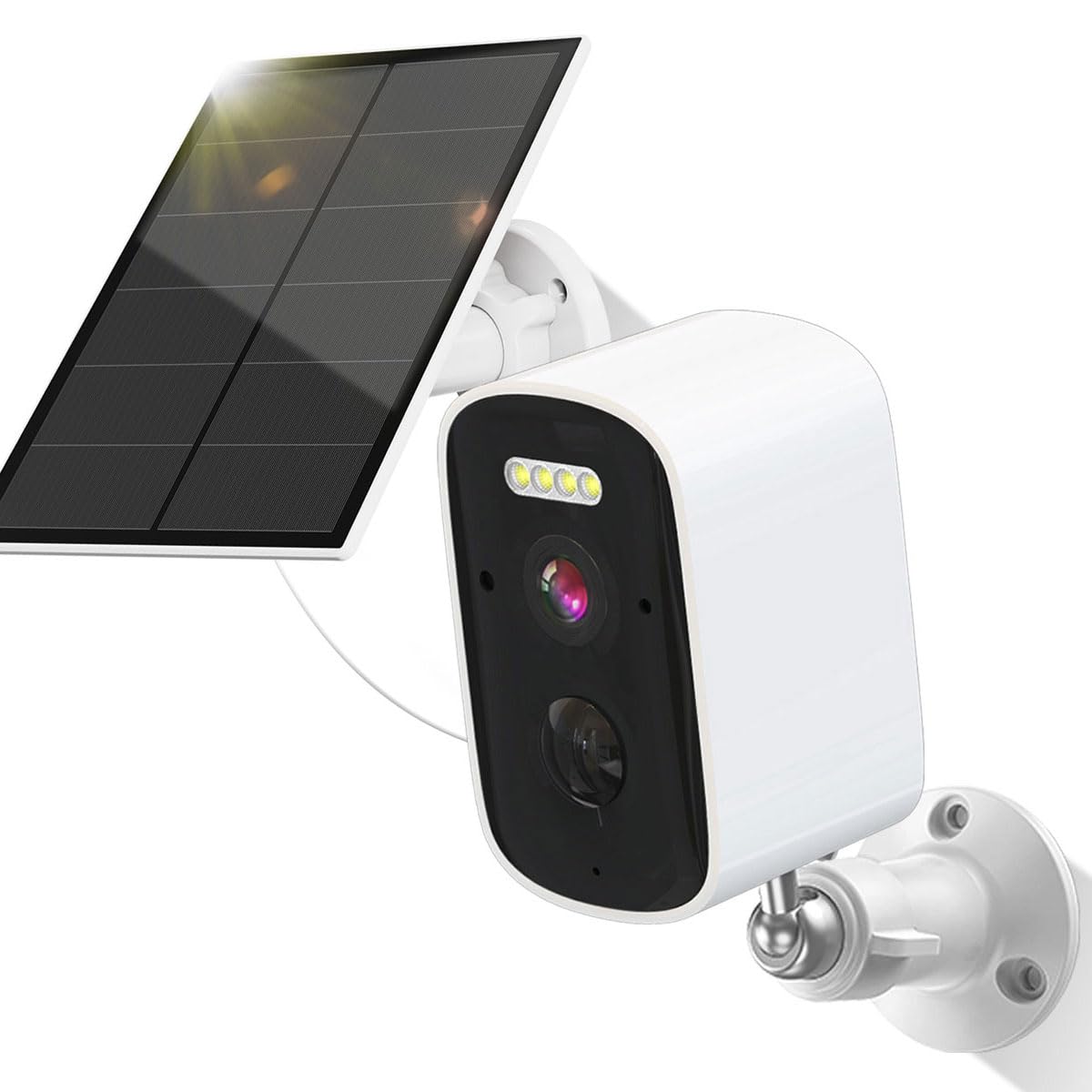 Cámara de Seguridad EASYTAO D21 Blanca Recargable con Batería y Panel Solar para Exteriores