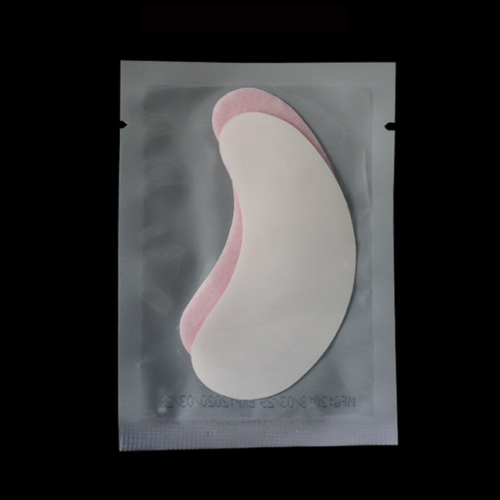 100 Pairs Eye Gel Patches Lint Free Under Eye Pads Eyelash Extensions Premium Eyes Mask Lash Extension Cosmetic Tool Kit, Clear/Pink