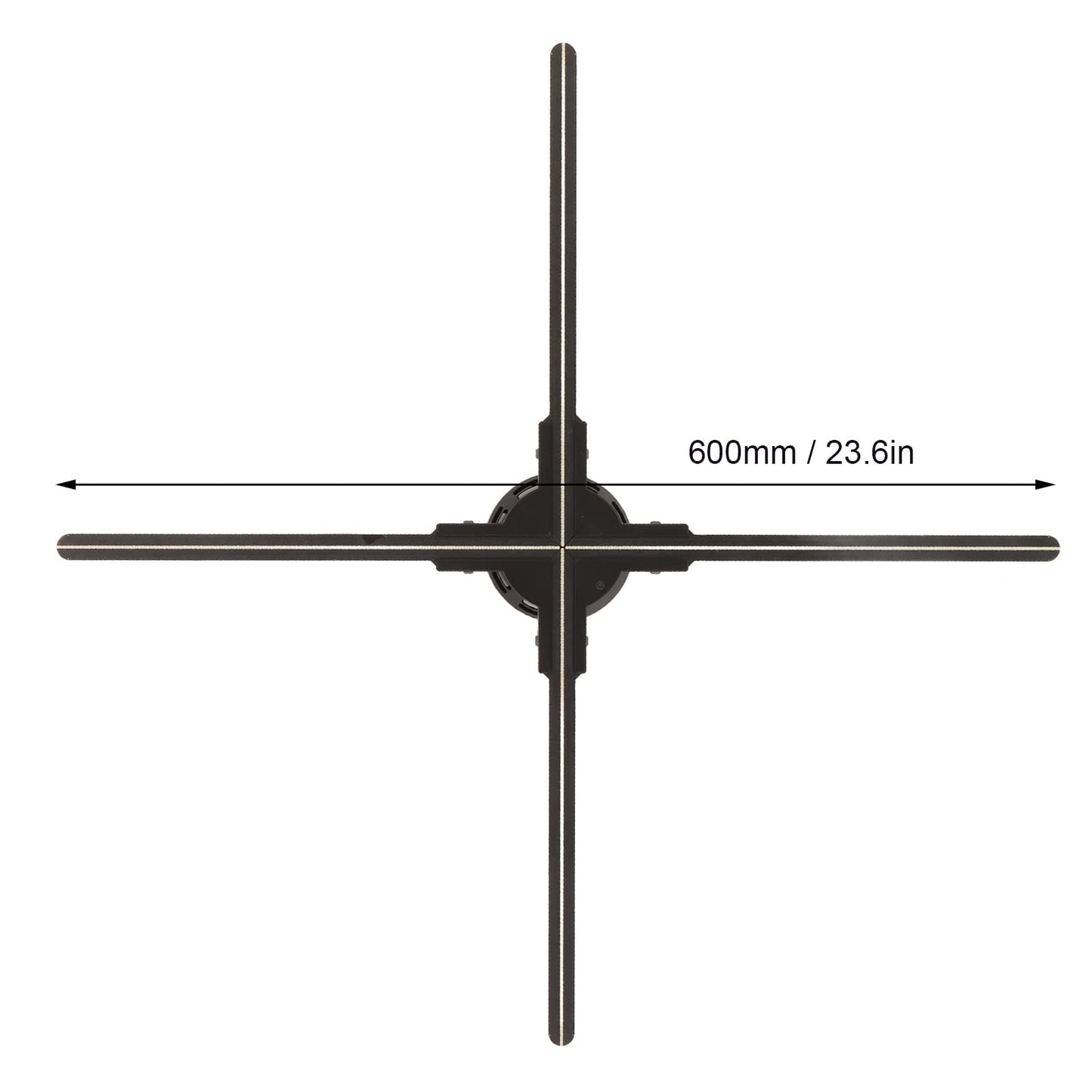 Ventilador Holograma 3D Zopsc Negro Almacenamiento 32G 720 LED WiFi PC Remota 4 Hojas Proyección Inalámbrica