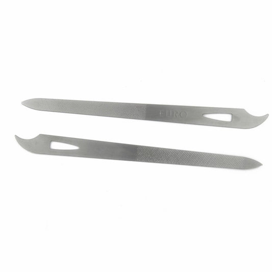 Yeshan Stainless Steel Triple-cut Long Nail File with Nail Cleaner Tip,5.5 Inch,Pack of 2