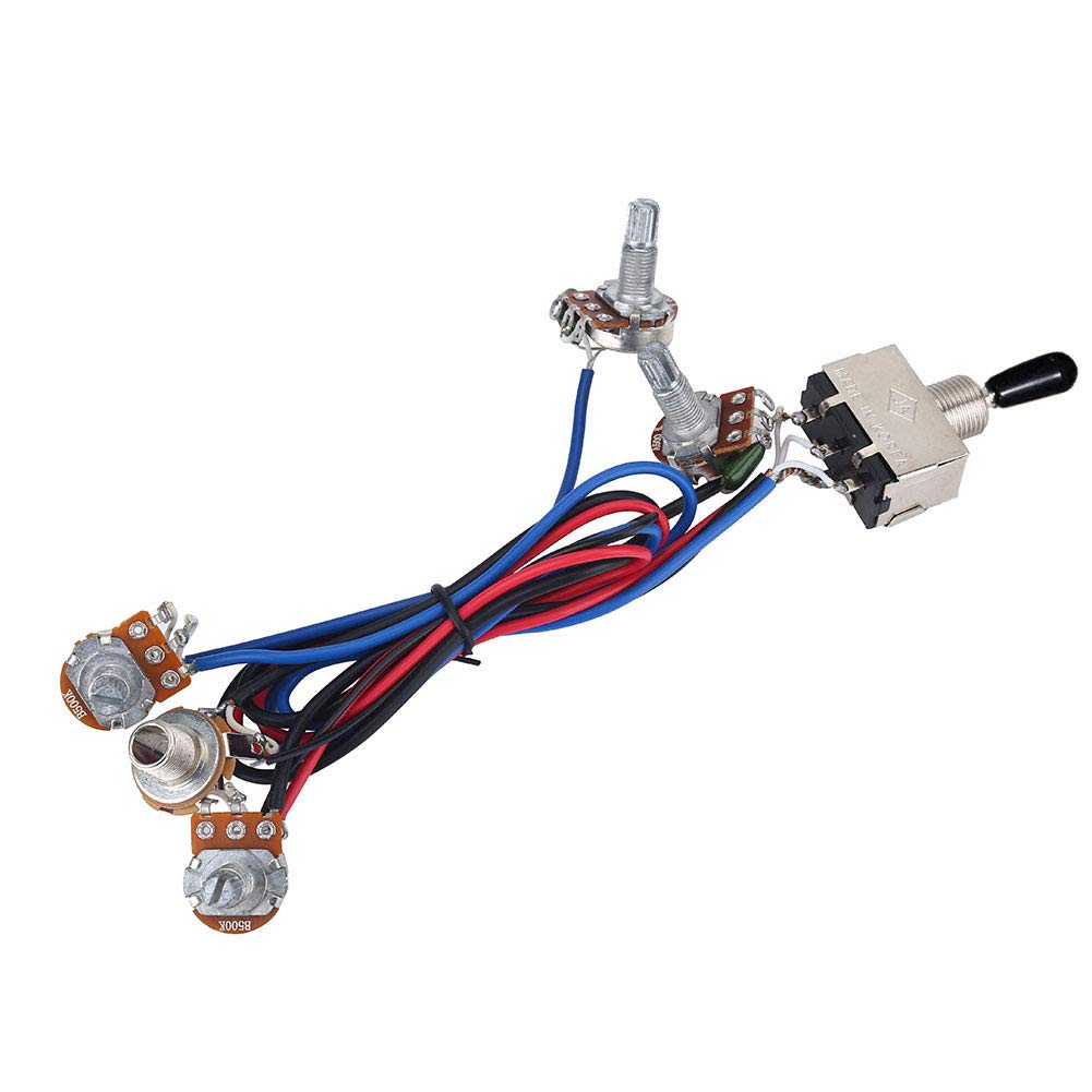 Dilwe Kit de arn¡§|s de cableado para Bajos, Que Incluye 11 Tuercas y 6 Arandelas para el Kit de reemplazo de Guitarra electr¡§?nica