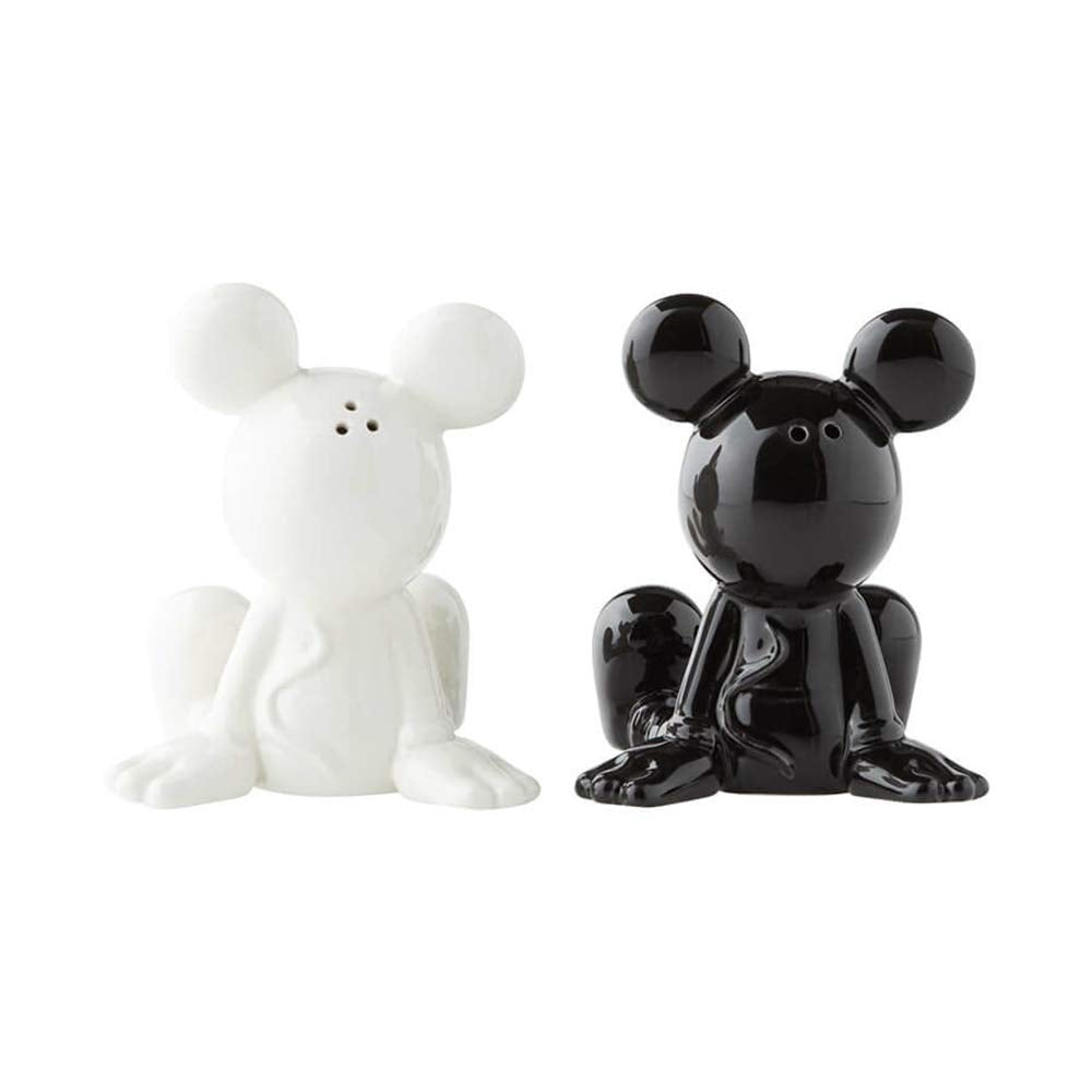 Salero y Pimientero Disney Enesco Mickey Mouse blanco y negro 3.5 Pulgadas