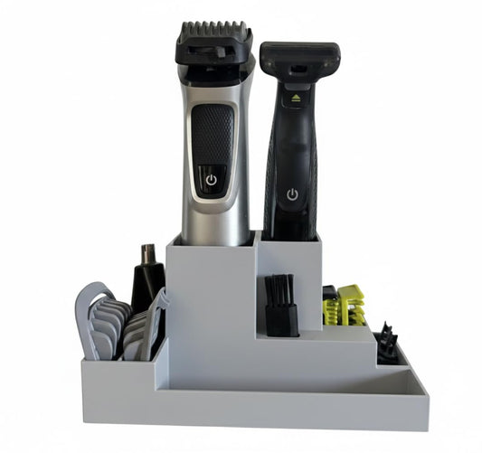 DSSWEN - Soporte organizador para Philips OneBlade y Multigroom Series 9000 - Soporte de almacenamiento para afeitadora, accesorios, cuchillas y accesorios - Organizador de aseo para encimera de baño