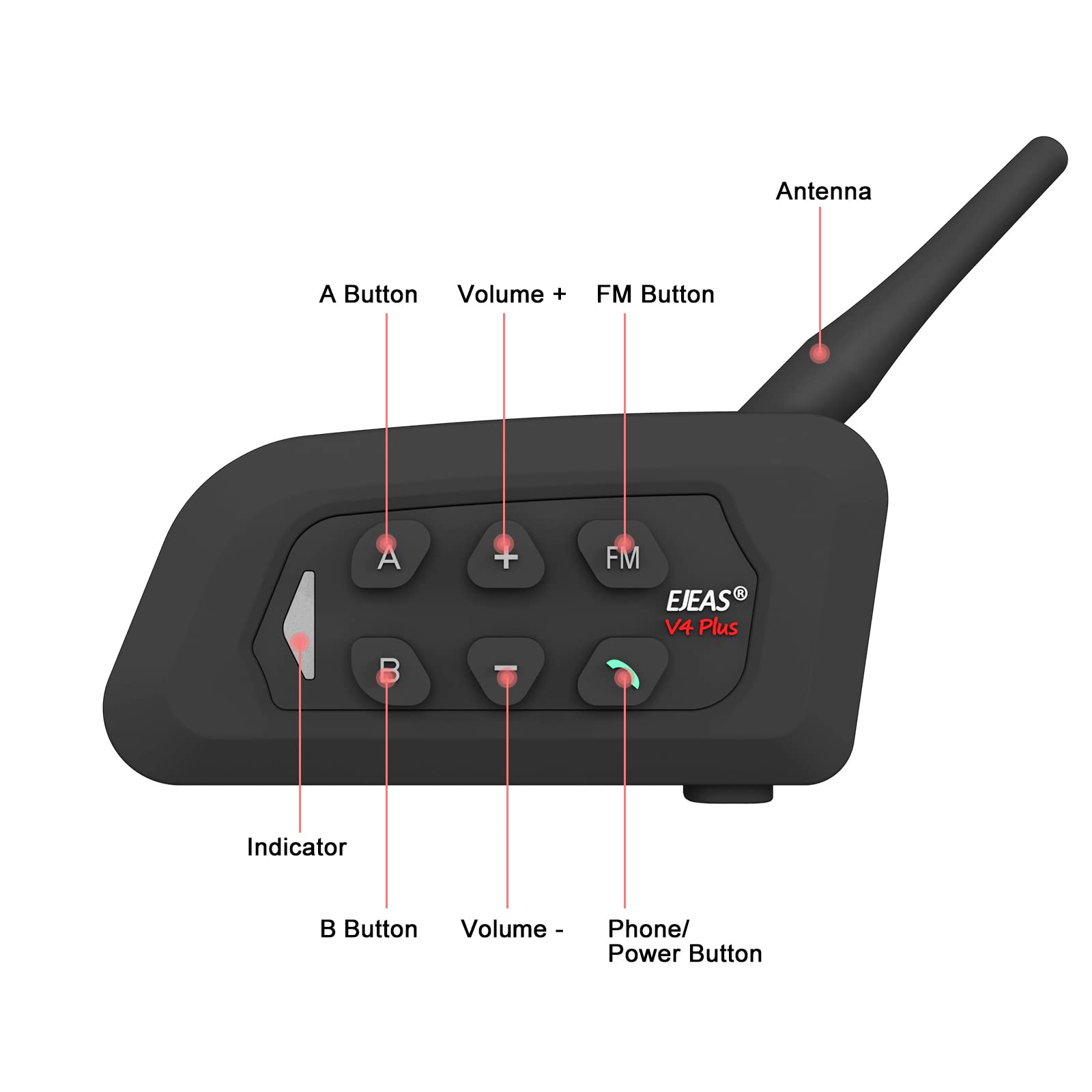 MIMIRACLE - Auriculares para árbitros para 4 personas, tipo C, oído derecho, sistema de comunicación profesional para árbitros con brazaletes para auriculares, intercomunicador Bluetooth para fútbol
