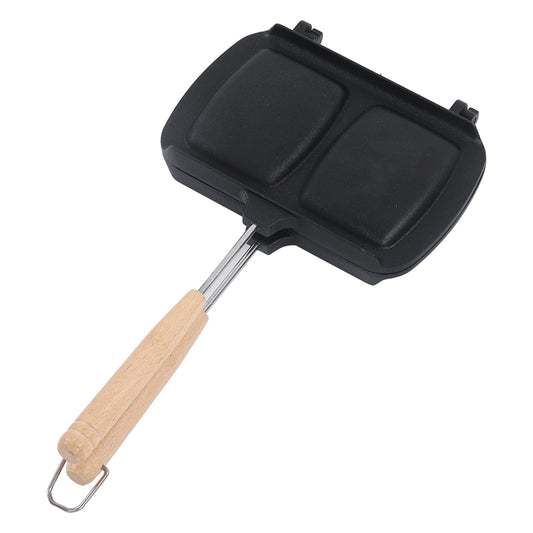 Sandwichera de Aleación de Aluminio Antiadherente en Gris con Asas Extraíbles para Hacer Panini en la Estufa