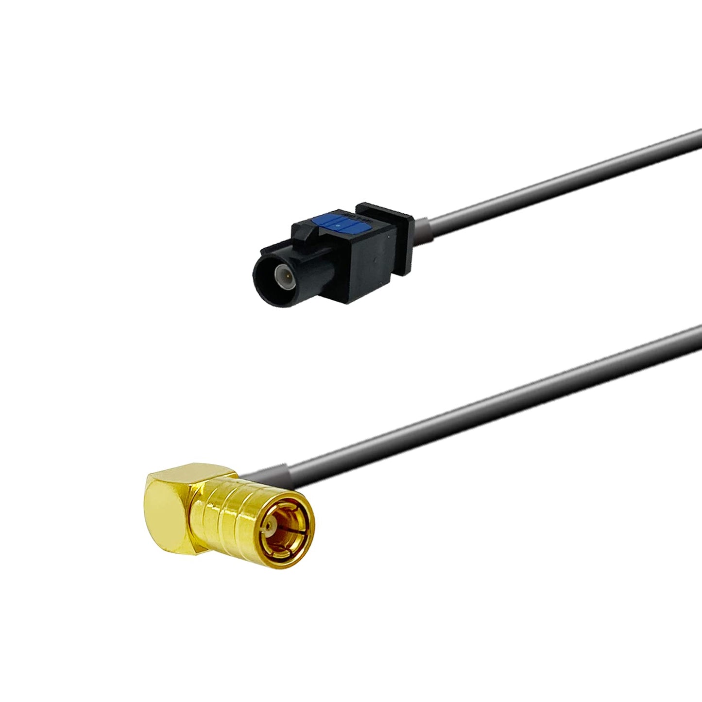 POBADY SMB Fakra Cable SMB Hembra Ángulo Recto 90 Grados a Fakra A Macho Adaptador Cable RG174 20cm / 7.9in para DAB FM/AM Pioneer Radio Amateur Clarion Kenwood Alpine