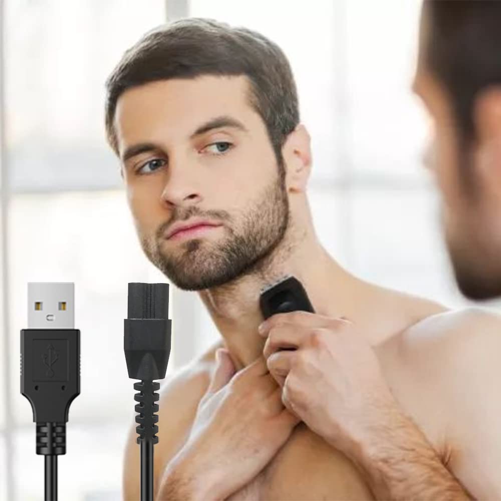 LIANSUM Cable de alimentación compatible con cortacésped Manscaped 3.0 y 2.0, cortador de pelo eléctrico Manscaped, Weed Whacker, negro, 5V DC, 5FT, macho a macho