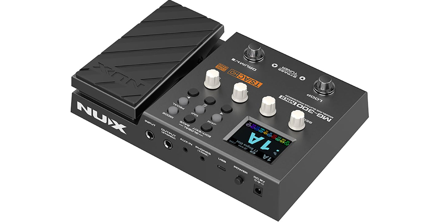 Pedal Multiefectos NUX MG-300 MKII Negro con Soporte IR y Tonos Personalizables