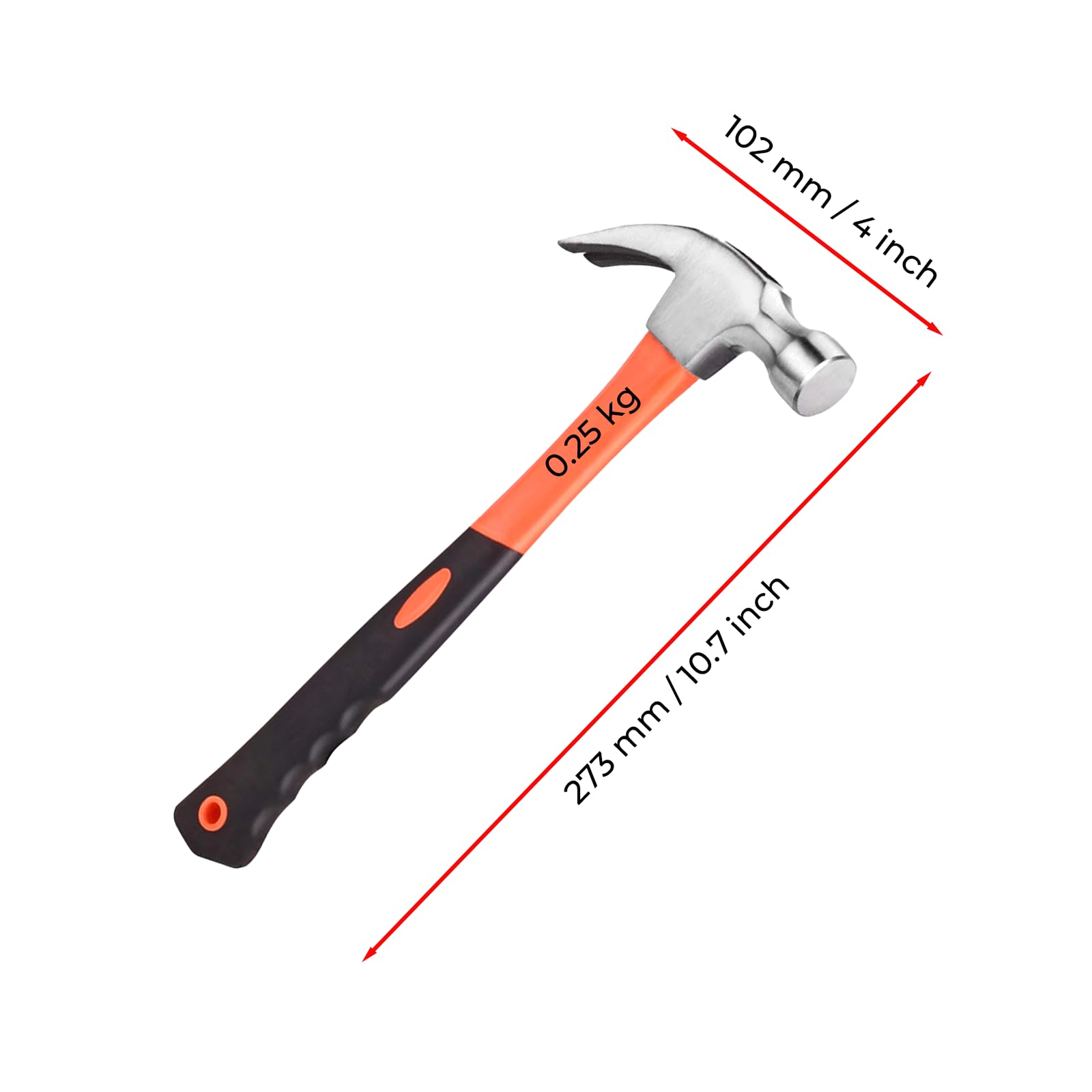 Martillo de Garra de Acero al Carbono Mango Antideslizante para Montaje de Muebles