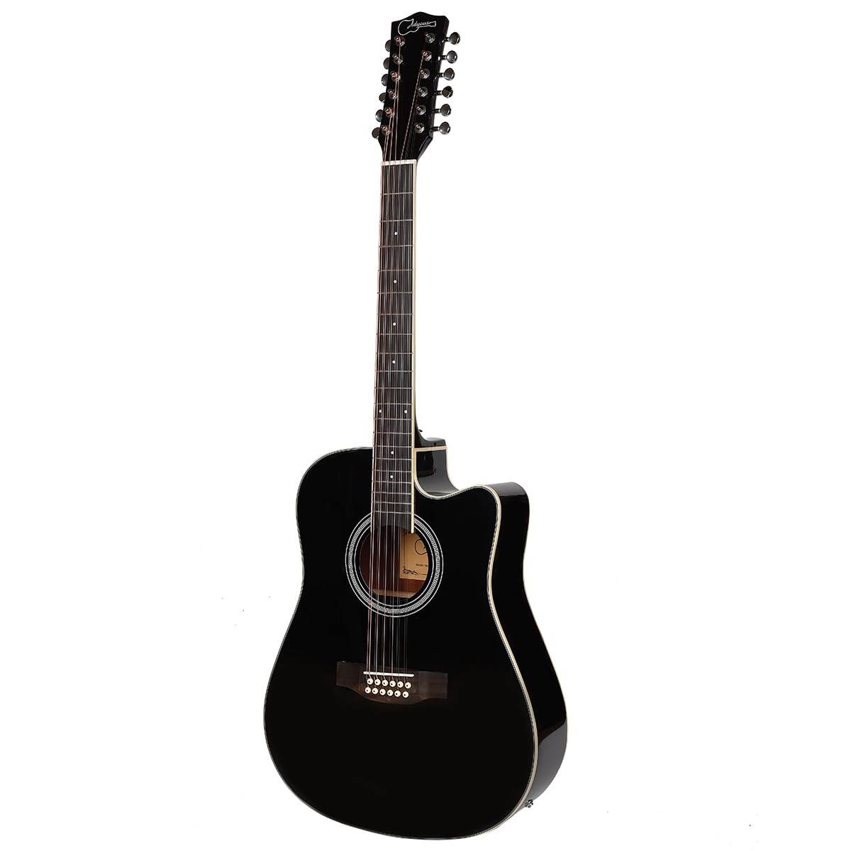 Jidyous Dreadnought Docerola 4/4 Guitarra Electroacústica 12 cuerdas con octavado, con Funda Acolchada, afinadores, Correas,cuerdas, paletas, capó, cable para guitarra, soul, para Principiantes