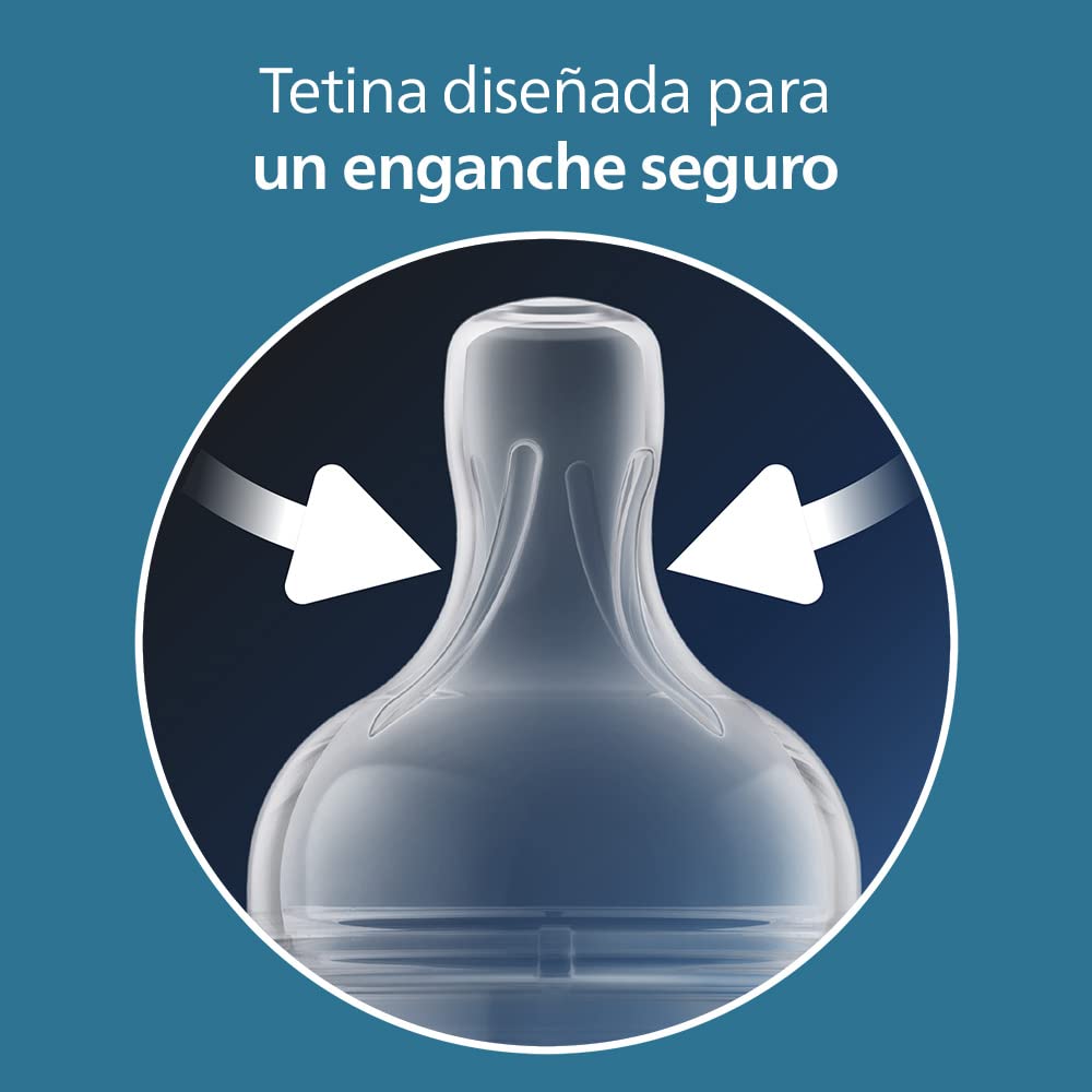Set de Biberones Anti-colic Philips Avent Blanco con Válvula Anticólicos y Chupón Ultra Soft para Bebé
