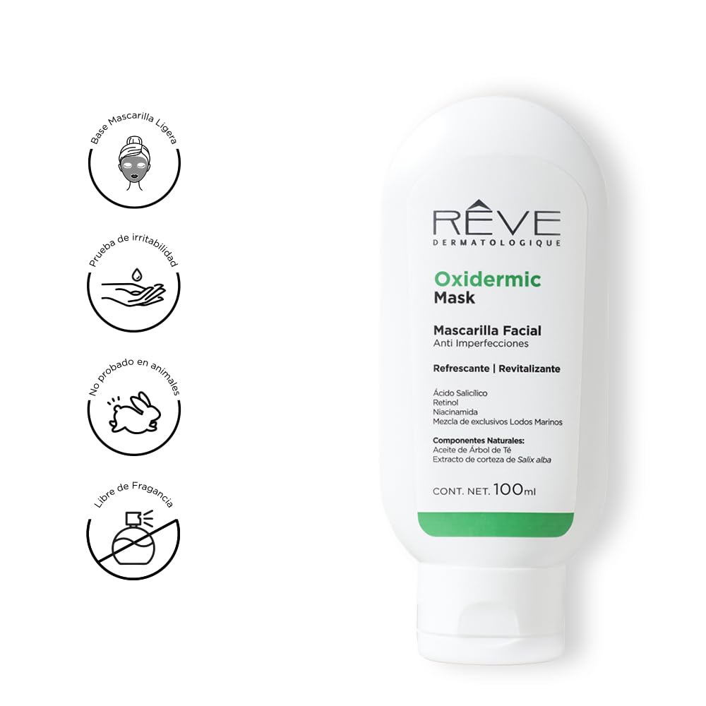 Reve Dermatologique | Oxidermic Mask - Mascarilla Facial Anti Imperfecciones – Humectación- Control de grasa - – 100 ml