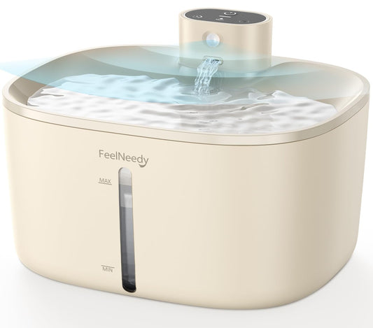 Fuente de Agua Inalámbrica FEELNEEDY para Gatos 4L con Sensor de Movimiento, Ultra Silenciosa