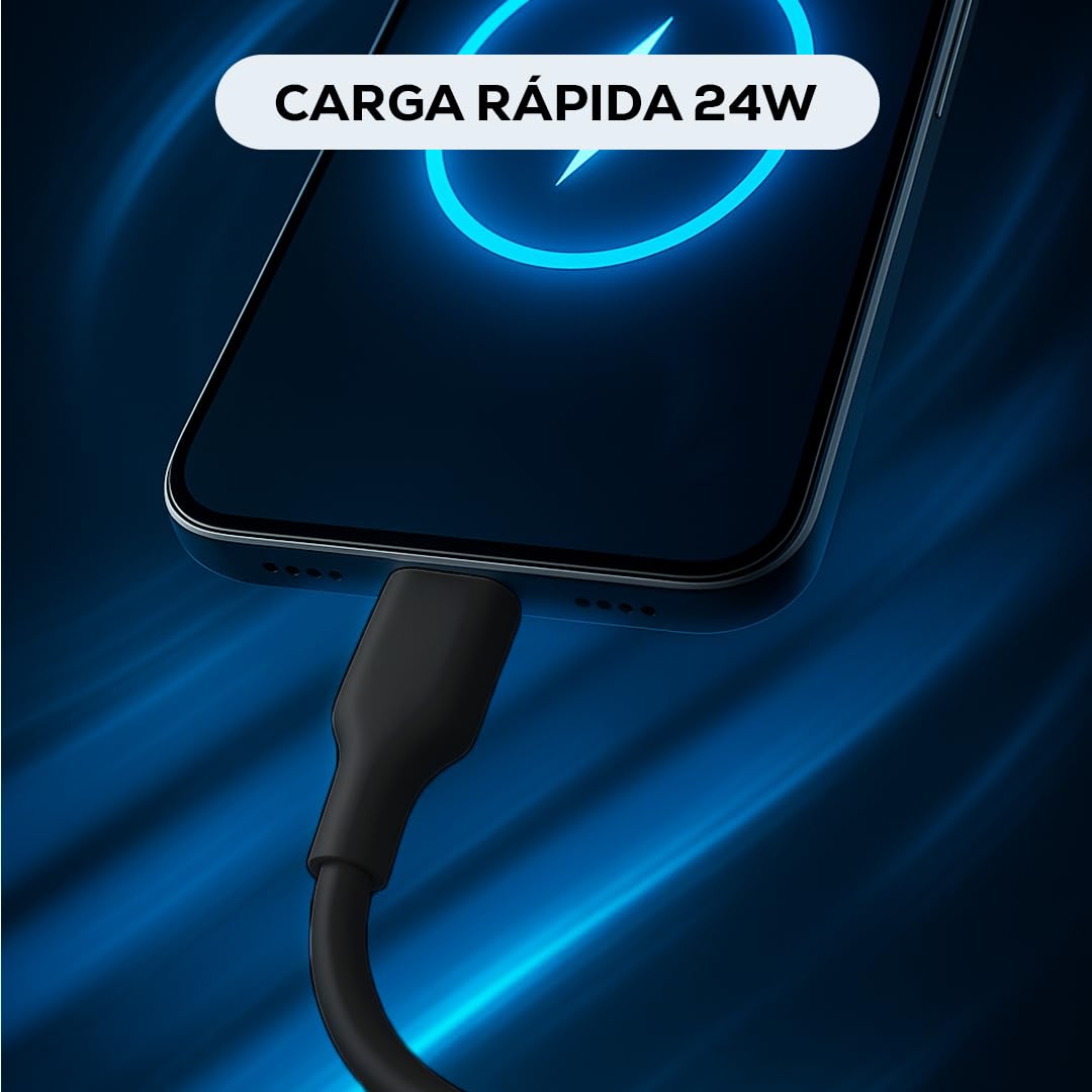Cable USB Tipo A a C MUBITECH Negro Carga Rápida Compatible con Dispositivos Tipo C