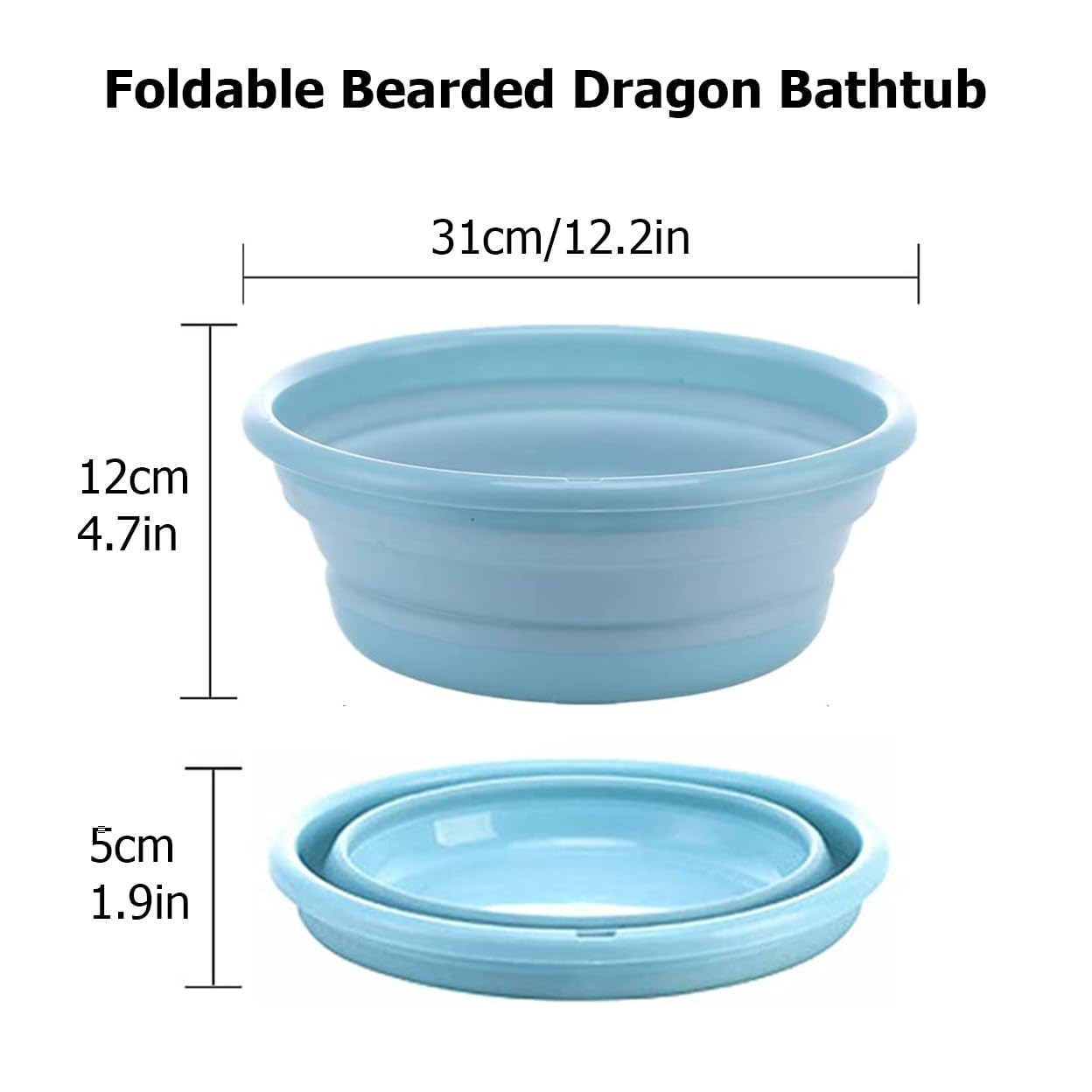 tina plegable de dragón barbudo con 2 cepillos de baño de reptil y 1 toalla de lagarto, accesorios de dragón barbudo, jacuzzi de dragón barbudo para dragón barbudo, gecko, camaleón, piscina de dragón