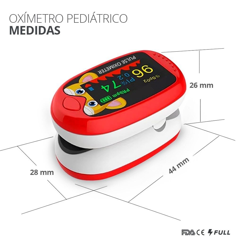 KOOLMARK Oxímetro Infantil Monitor Digital de Oxigenación (Rojo), 1.0 unidad