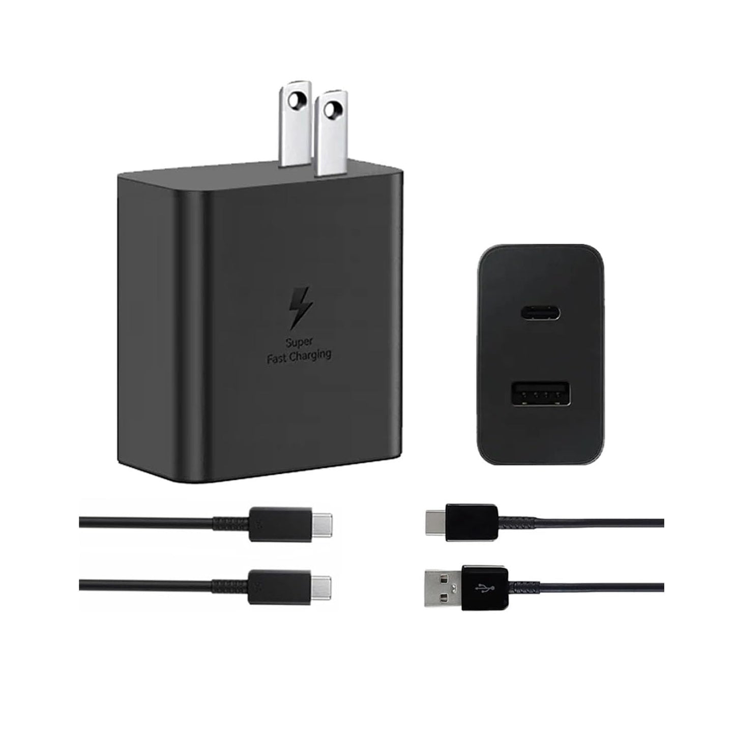 Cargador 45w Carga Rápida, para Samsung Galaxy S23/S24, PD 2 Puertos, USB C+USB A con 1.8M Cable USB c Carga rapida,Cargador Carga rapida