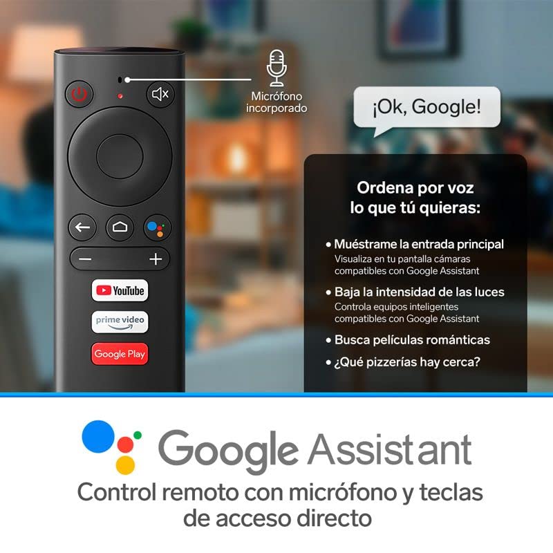 Sistema Android TV Box Steren INTV-1000 Negro Chromecast Certificado Google 4K Control Remoto.