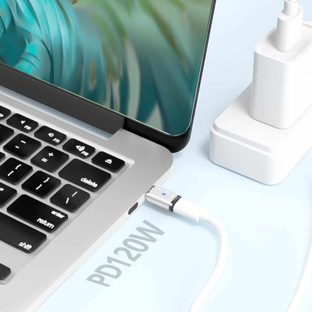 Adaptador Magnético SHEEAST USB C Negro 5 Pines 120W 480Mbps 2 Unidades
