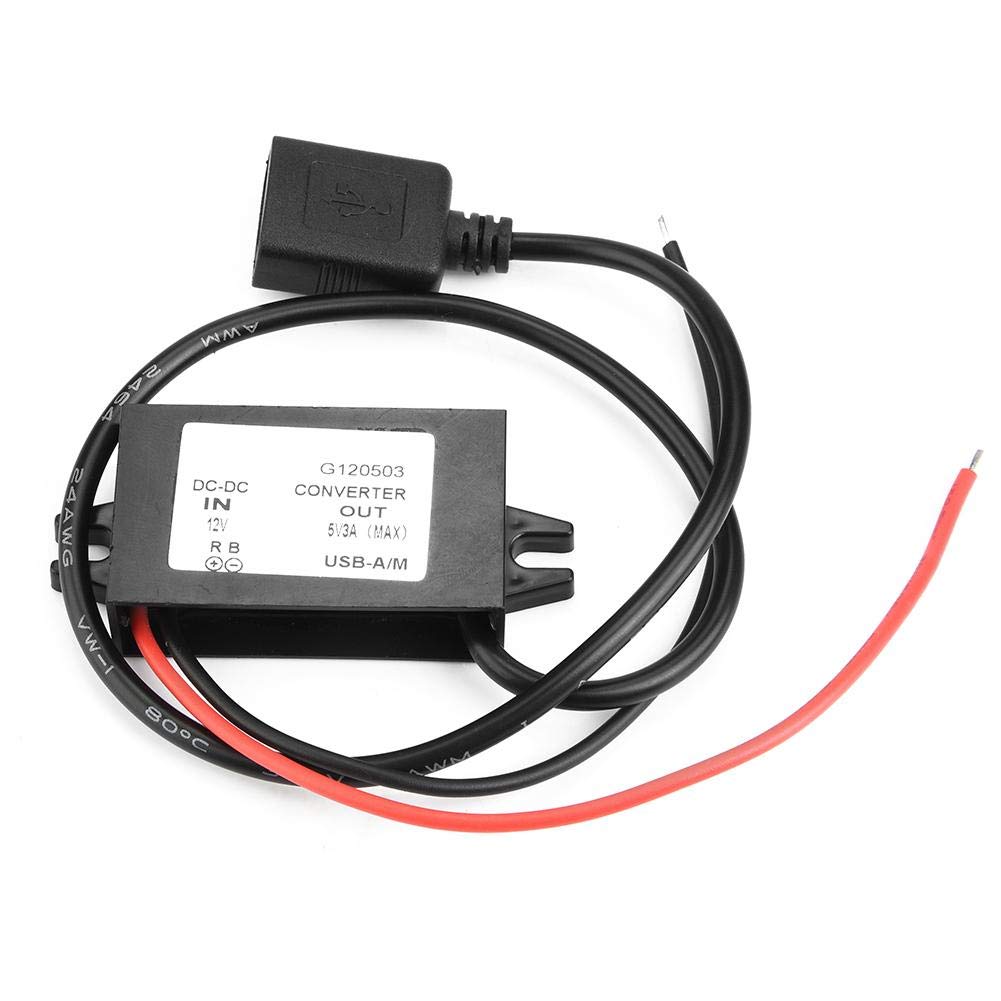 Convertidor DC-DC Módulo de Fuente de Alimentación Reductor USB Convertidor de Automóvil 12V a 5V 3A Conectores Adaptadores USB para Teléfono Pantalla LED de Audio para