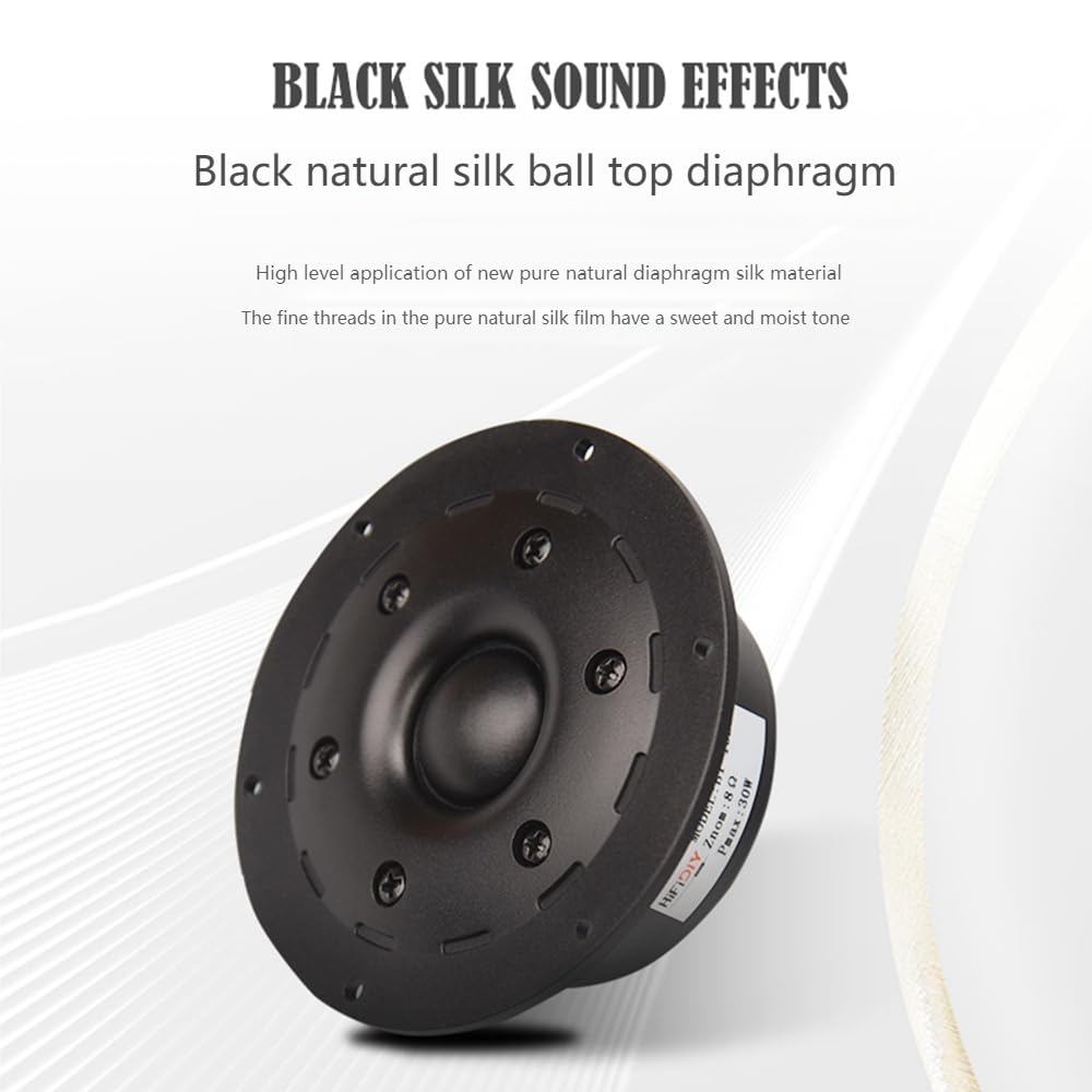 Altavoz de Agudos HIFIDIY LIVE Negro Membrana de Seda 25 Núcleos 8OHM 30W 4 Pulgadas