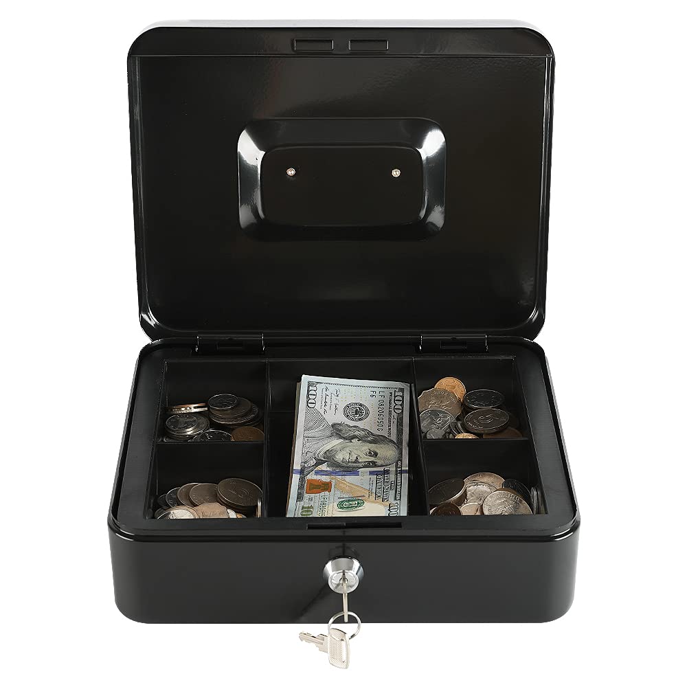 Caja para Dinero Xydled Acero Mediano con Bandeja Extraíble y Cerradura de Llave