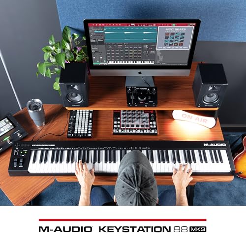 M-Audio Keystation 88 MK3 - Controlador MIDI USB con teclado de 88 teclas semipesadas para manejar sintetizadores virtuales y parámetros de DAW