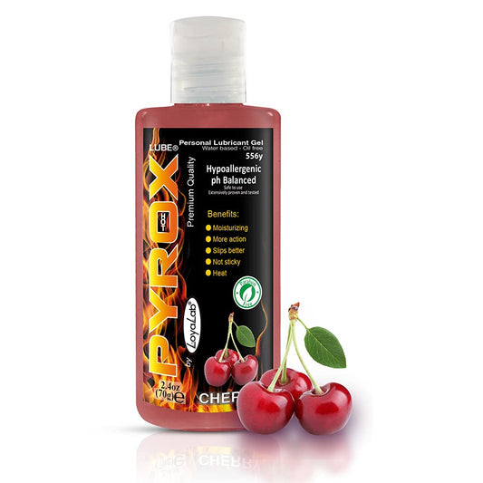 Gel Lubricante Pyrox Lube Cereza Efecto Caliente Base Agua Fórmula Glicerina Premium