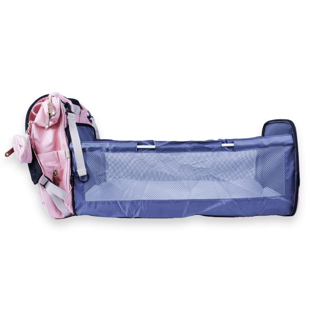 Mochila Pañalera con estación de cambio para pañales, Gran Capacidad con Múltiples Compartimentos, Bolsa Multifuncional -Verde/Azul