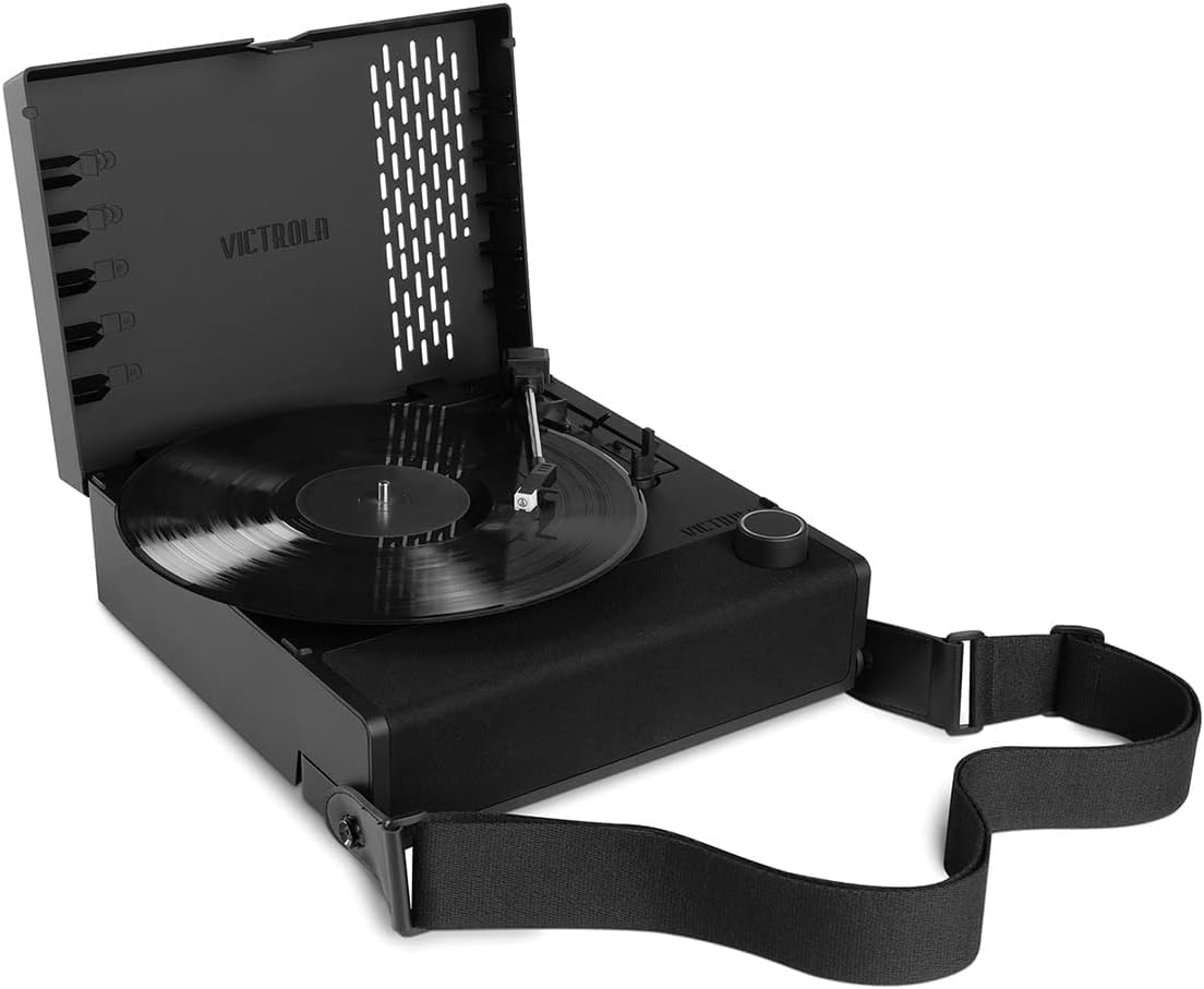 Tocadiscos Portátil Victrola Revolution GO Negro 3 Velocidades Bluetooth con Altavoces Integrados
