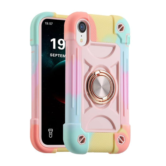 Funda para iPhone X/XS Uso rudo,con Soporte de Anillo,Resistente a caídas y Golpes,protección de Cuerpo Completo,Duradera,Resistente Funda Protectora 3 en 1 Mujer para iPhone X/XS